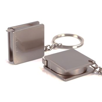 2Pcs Portable Full Metal Mini Ruler Tape  Multifunctional Keychain Key Ring