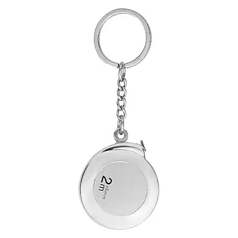 2M Silver Tape Measure Keychains Stainless Steel Tape Measure Tape Measure Keychains Functional Mini Retractable Measuring Tape Keychains for Fabric Cloth Measure Linear Measurement
