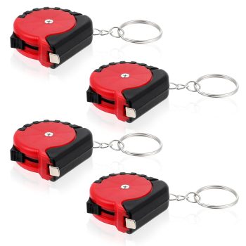 4 Pcs Mini Keychain Tape  3Ft Retractable Measuring Tape Portable Pocket ment Tape with Stable Slide Lock Measuring Tape Ruler for Body Measuring Easy Read Metric/Inch