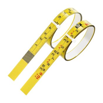 2 Packs Steel Self-Adhesive Measuring Tape, Right to Left Reading 100cm or 39-Inch Imperial and Metric Ruler Tape, 1/2-Inch Peel and Stick Tape  for Woodworking, Saw, Drafting Table, Yellow