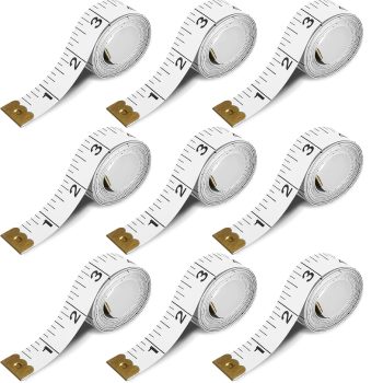 Tape  Body Measuring Tape Seamstress Tape  9 Pack Soft Cloth Fabric Measuring Tape for Sewing Cloth ment, Double Scale Tailor Ruler for Weight Loss (White)